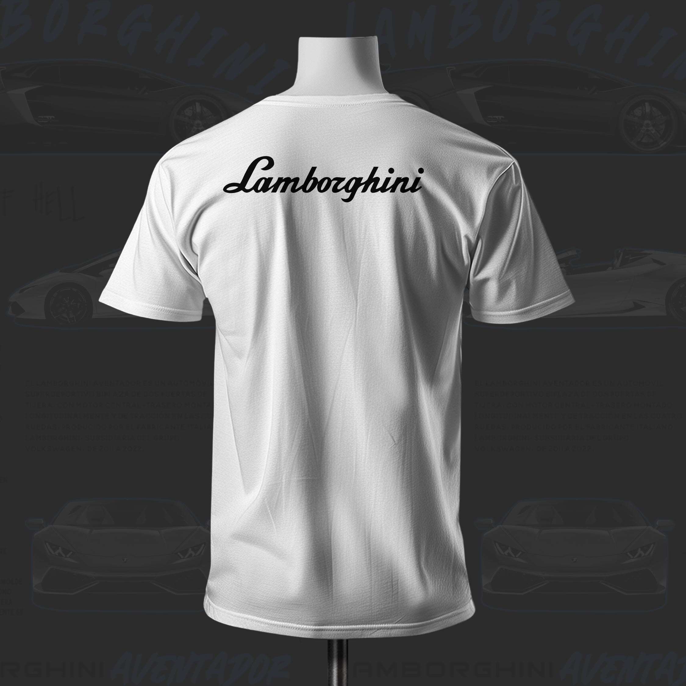 Lambo Inspired Art White Cotton T-shirt
