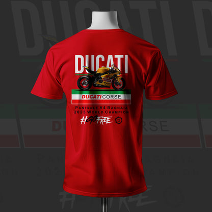 Ducati Panigale V4 inspired Art Red Cotton T-shirt