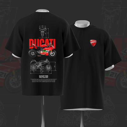 Ducati 1199 Art Oversize Black Cotton T-shirt