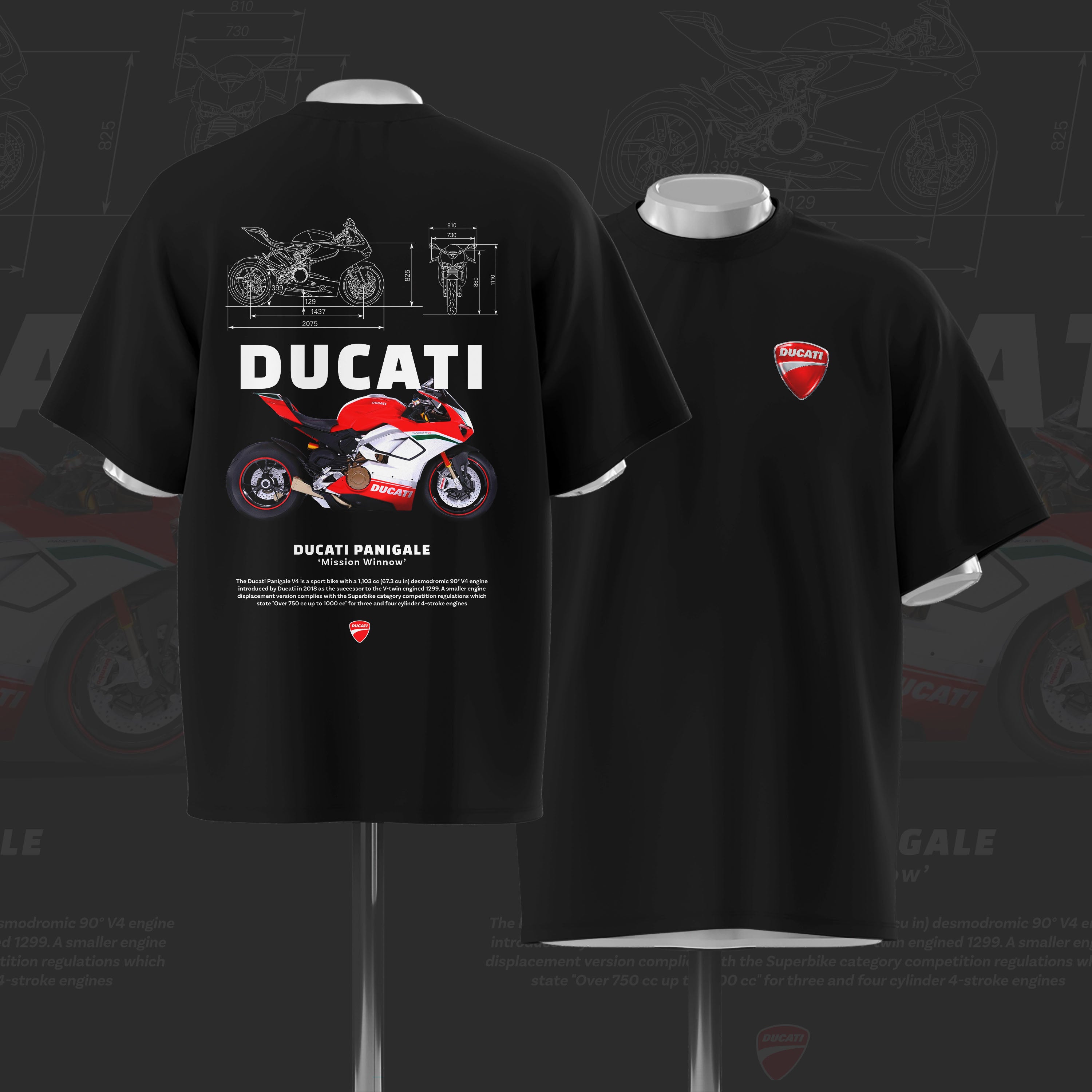 D Panigale Art Oversize Cotton T-shirt