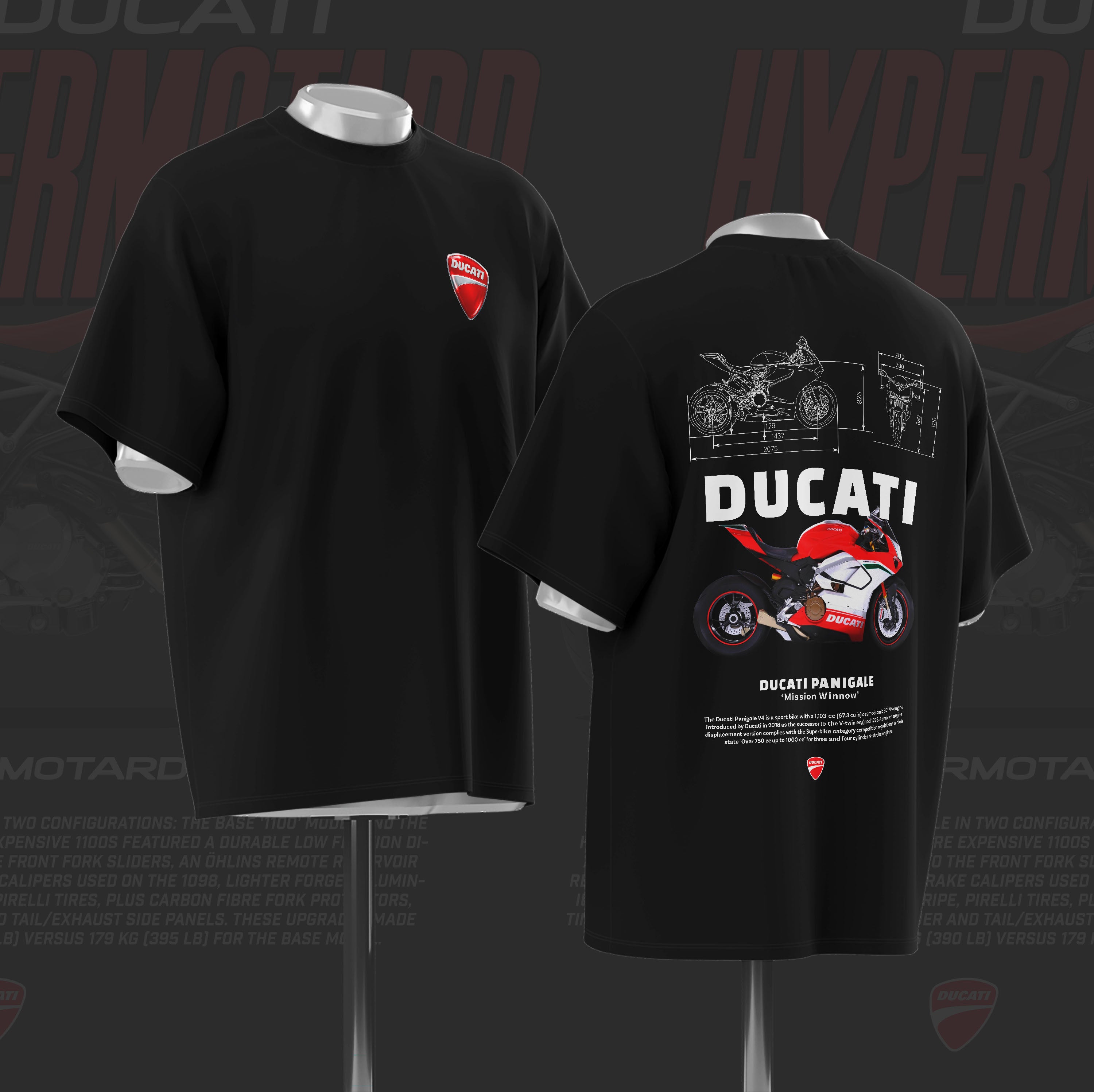 D Panigale Art Oversize Cotton T-shirt