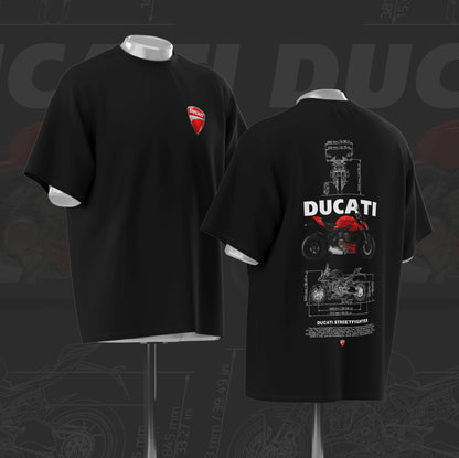 Ducati Street fighter Art Oversize Cotton T-shirt