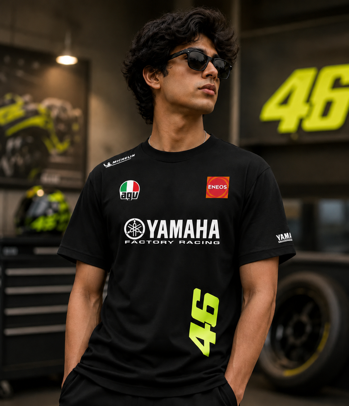 Valentino Rossi VR46 2.0 Black Cotton T-Shirt