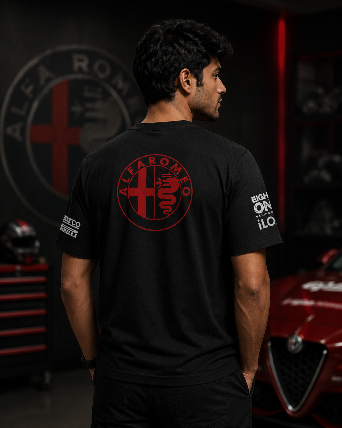 Kimi Räikkönen AR F1 Racing Team Inspired Black Cotton T-shirt