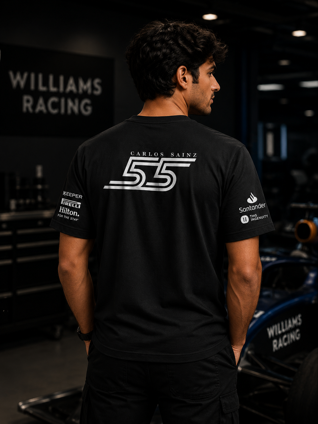 Carlos Sainz Inspired Black Cotton  T-shirt