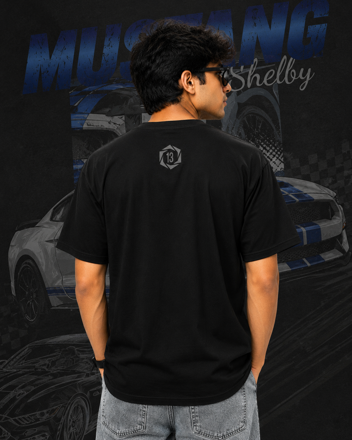 Shelby Inspired Art Black Cotton T-shirt