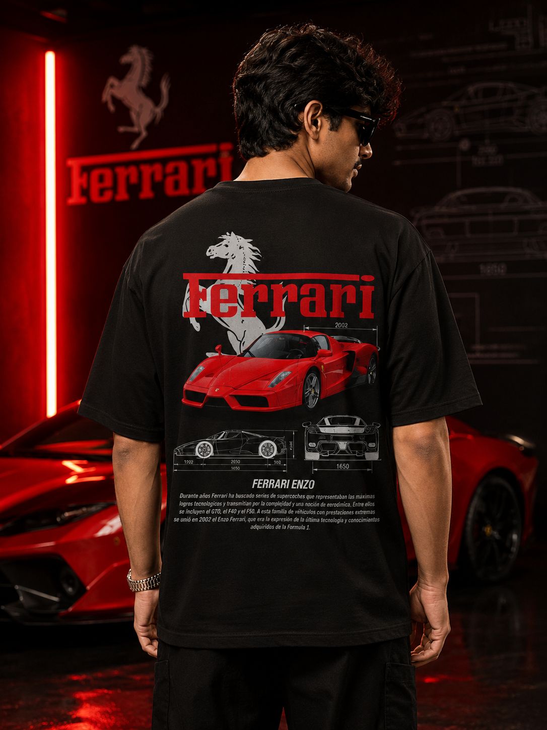 F  ENZO Inspired Art Black Cotton T-shirt