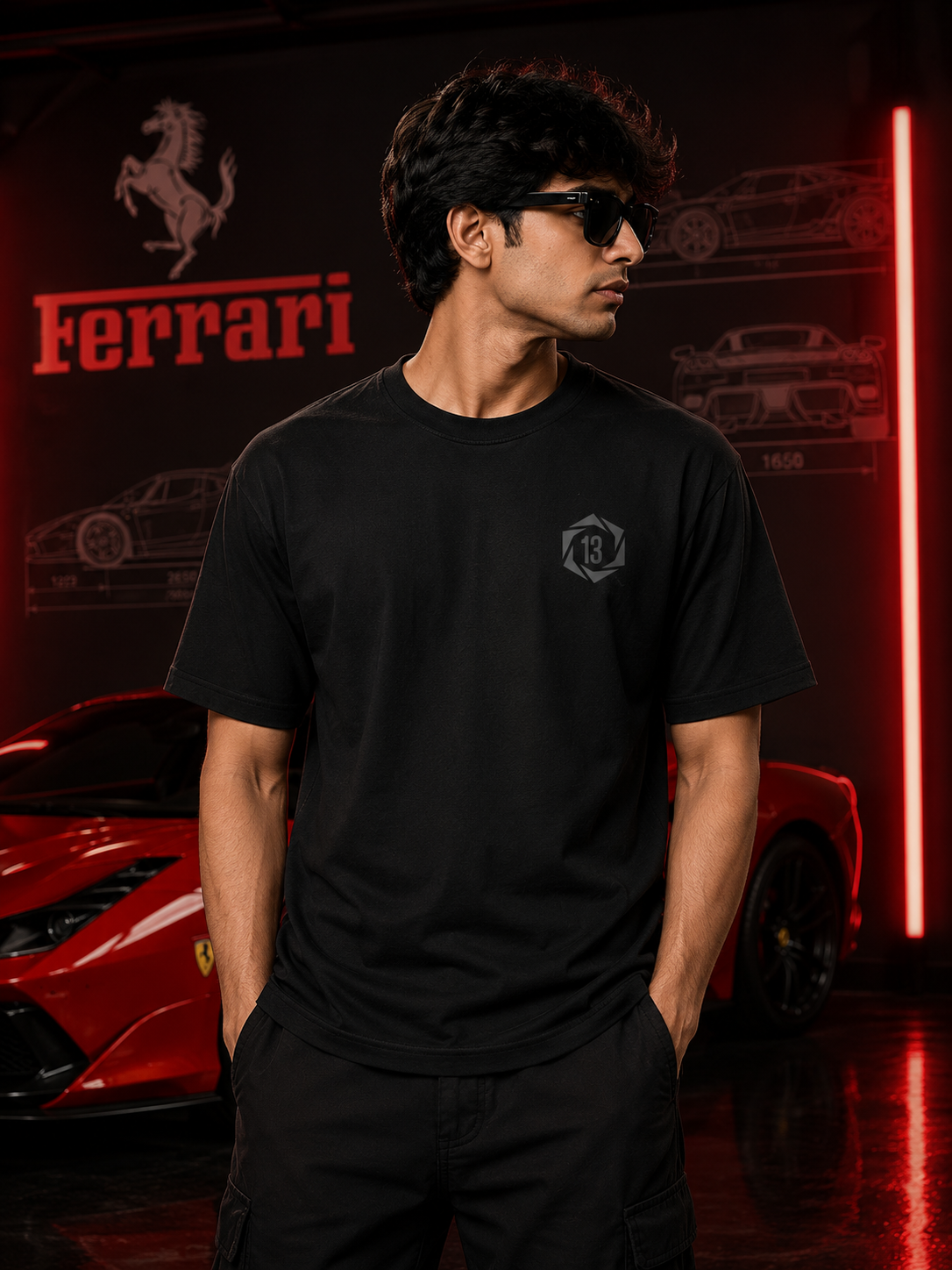 F  ENZO Inspired Art Black Cotton T-shirt