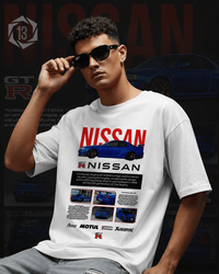 Ni GTR Inspired Art White Cotton T-shirt