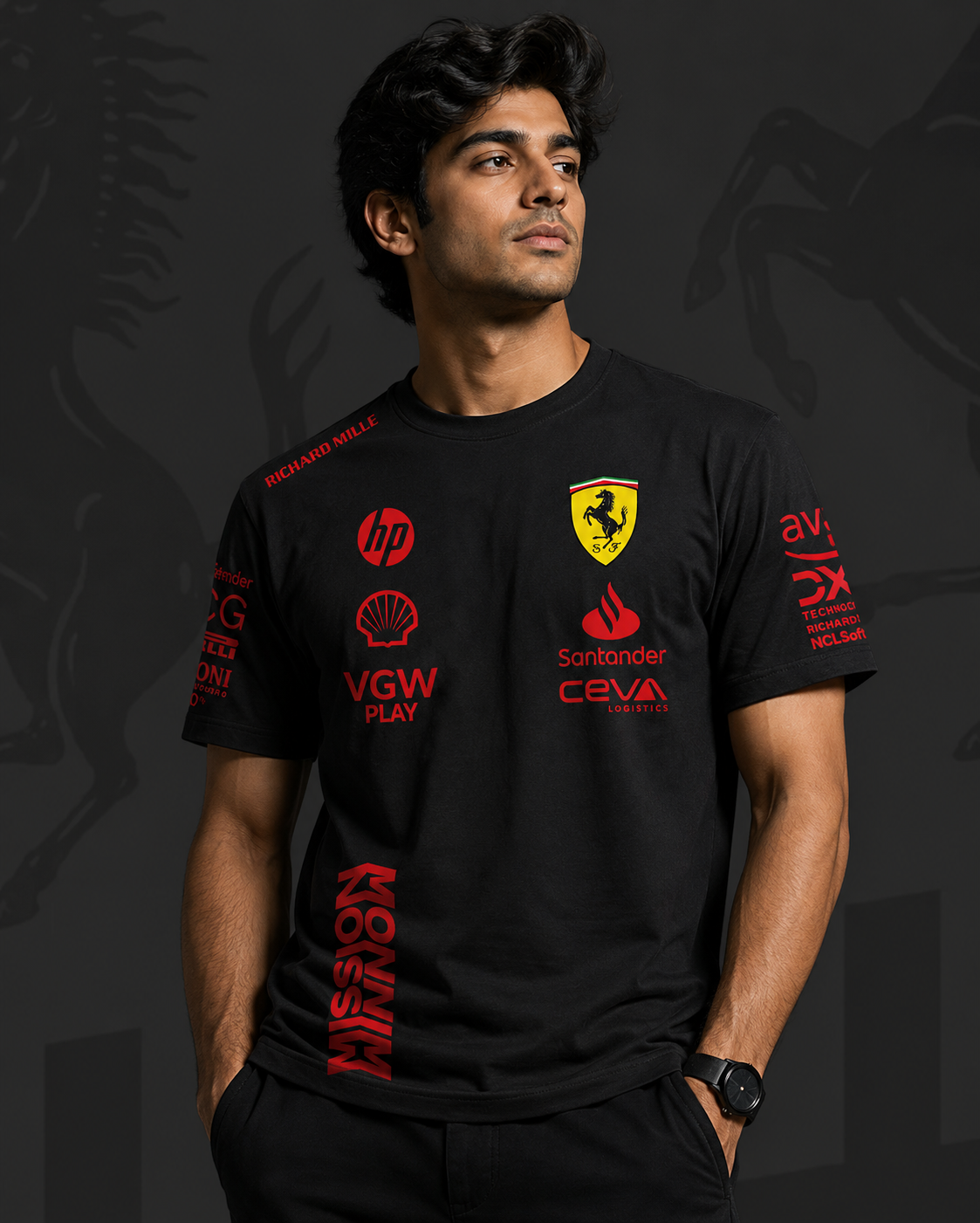Legend's Classic New F1 Racing Team Edition Black Cotton T-shirt 2.0