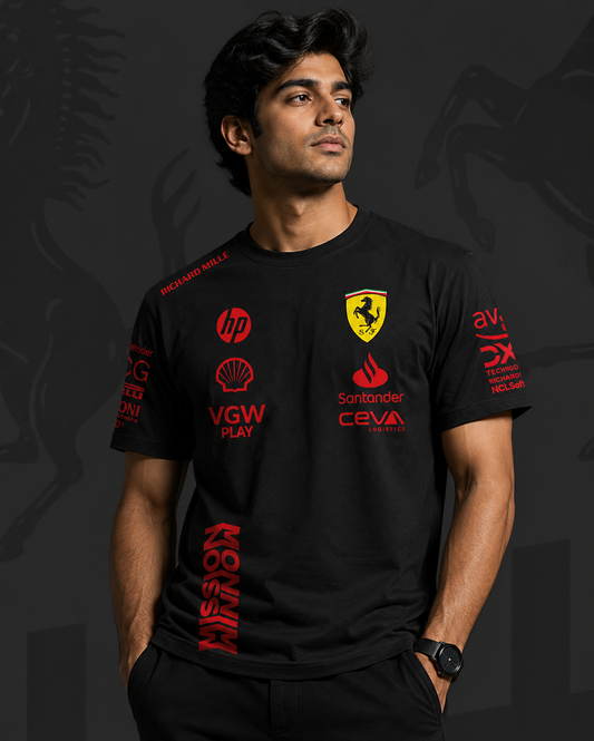 Lewis Hamilton New F1 Racing Team Edition Black Cotton T-shirt 2.0