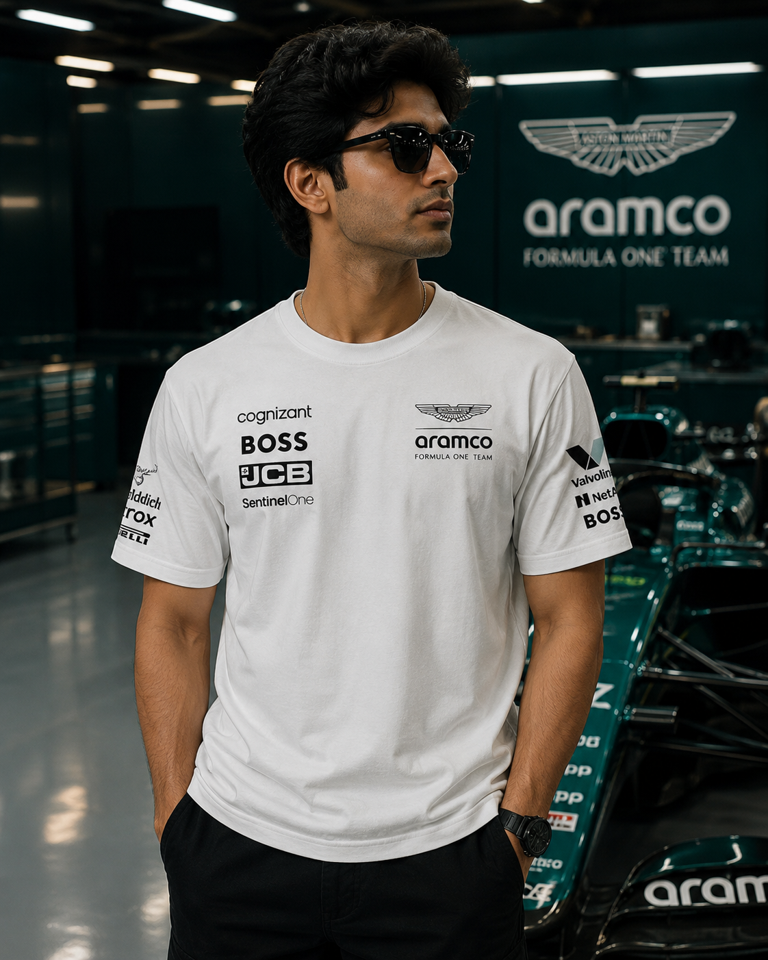 A Martin  F1 Racing Team Inspired Cotton T-shirt