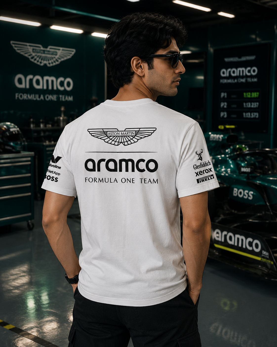 A Martin  F1 Racing Team Inspired Cotton T-shirt
