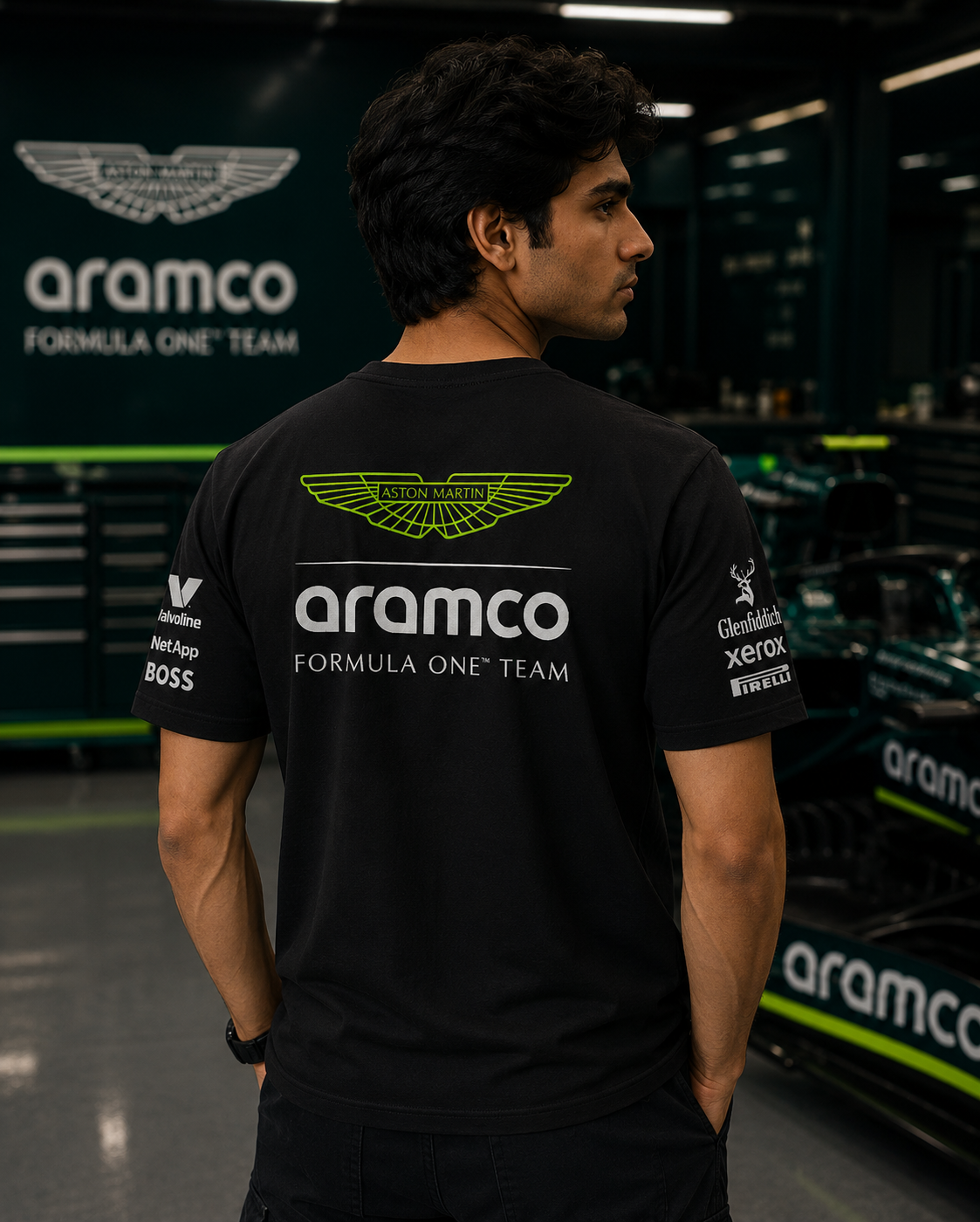 A Martin  F1 Racing Team Inspired Cotton T-shirt