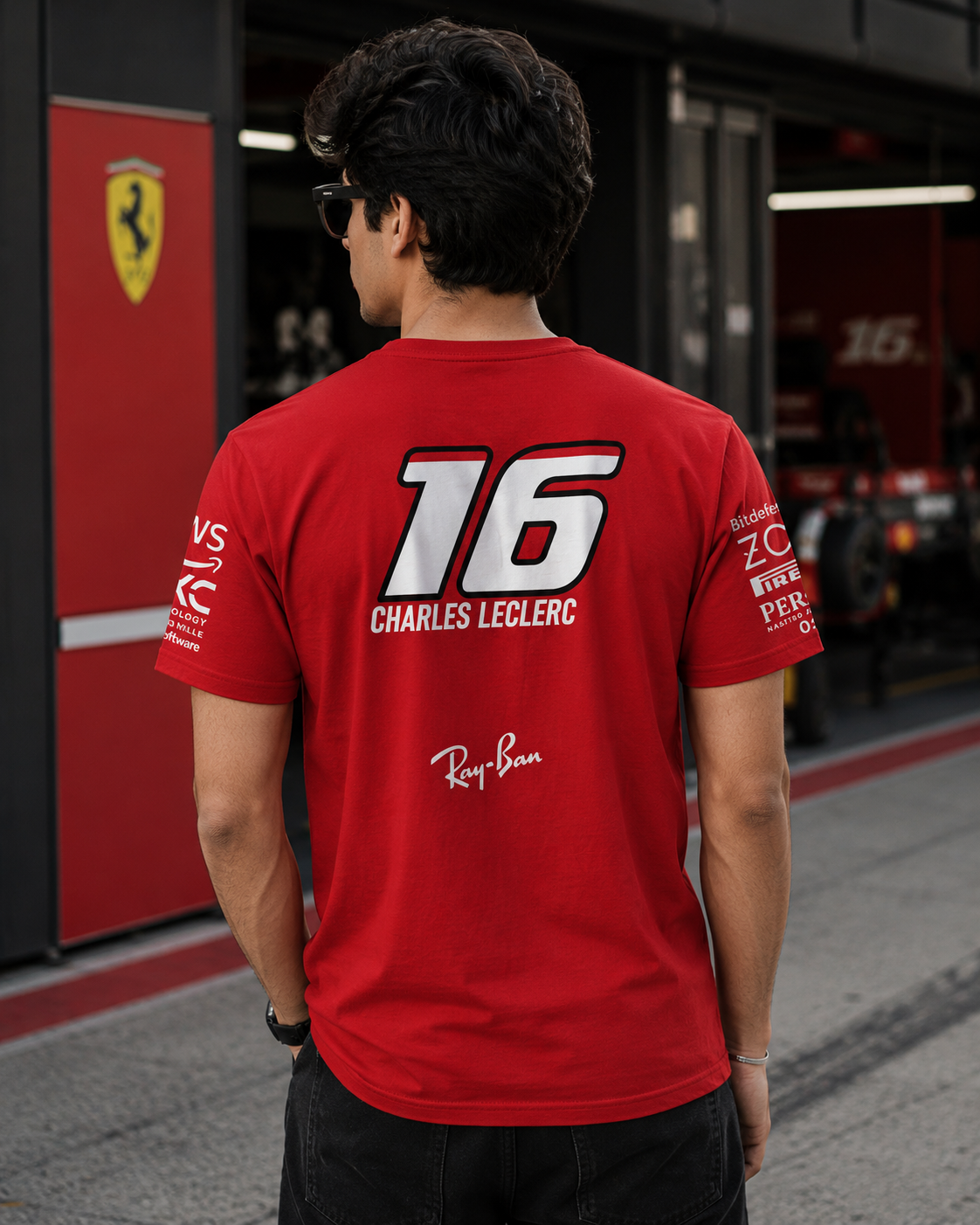Charles Leclerc F1 racing team Inspired Cotton Red T-shirt