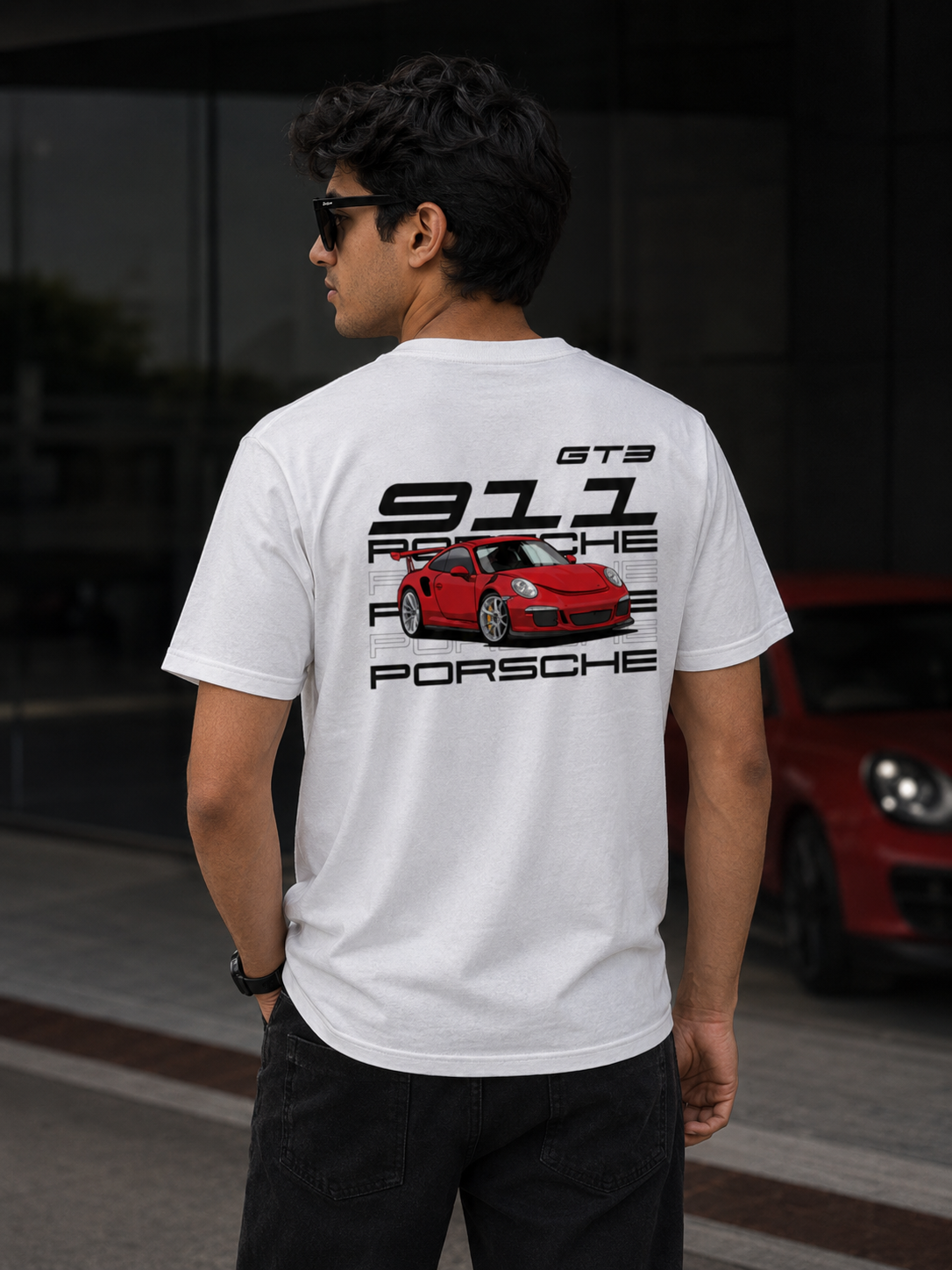 Porshe Fan Art White Cotton T-Shirt