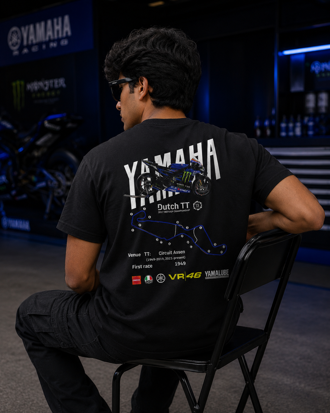 Y Dutch TT 2017 MotoGP inspired art Black Cotton T-shirt