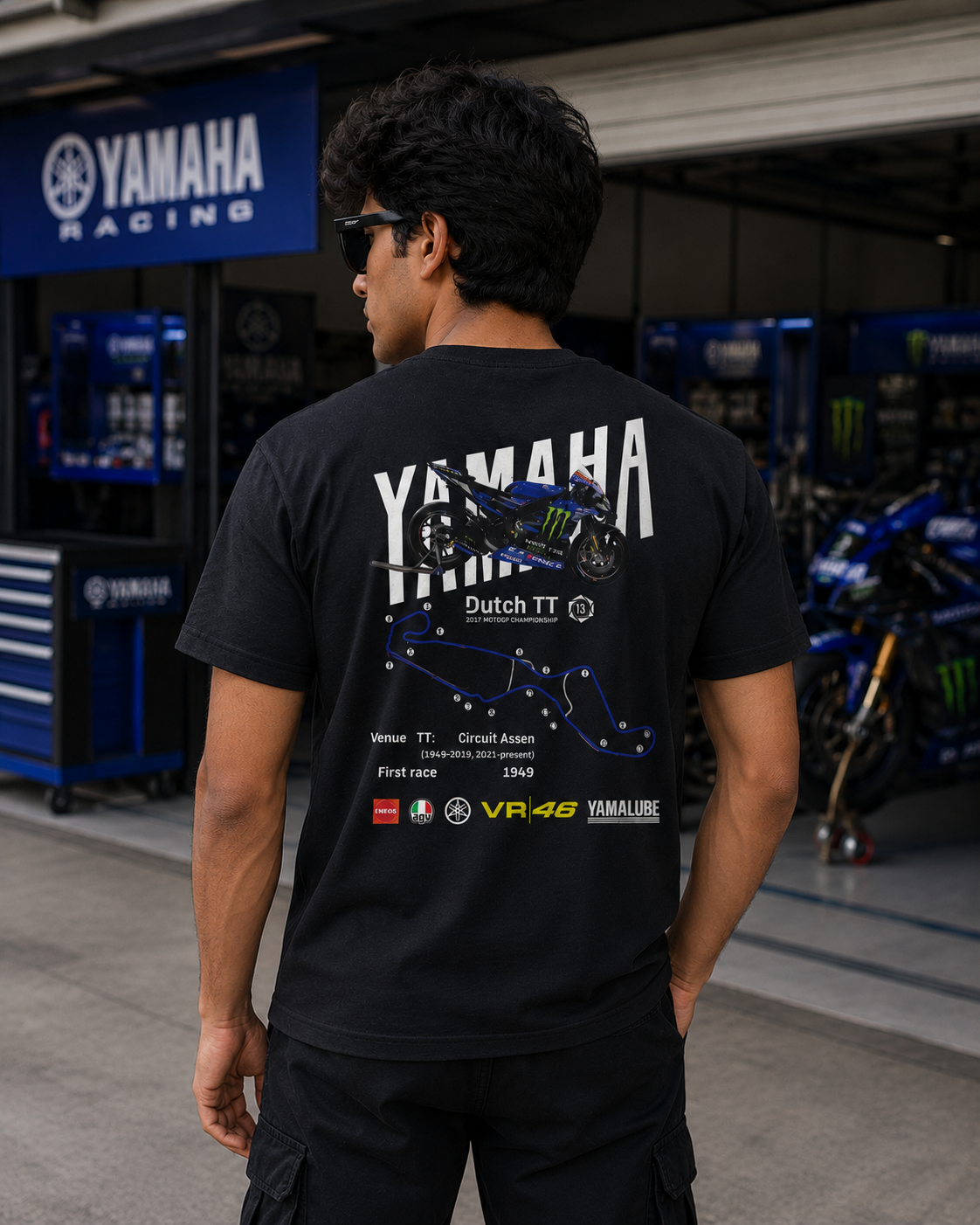 Y Dutch TT 2017 MotoGP inspired art Black Cotton T-shirt