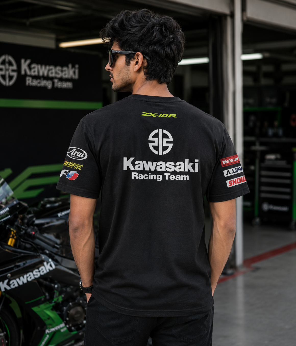 KRT Ninja 2.0 Moto GP Racing Team Black Cotton T-shirt