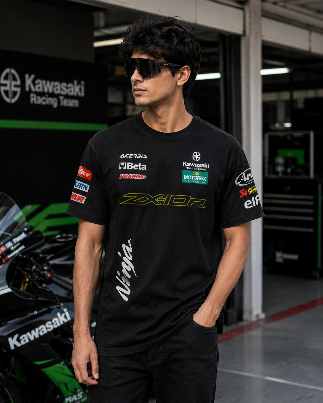 KRT Ninja 2.0 Moto GP Racing Team Black Cotton T-shirt