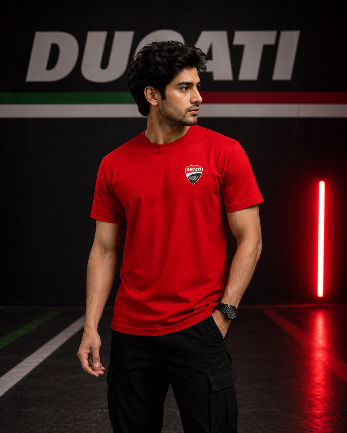 D Panigale V4 inspired Art Red Cotton T-shirt