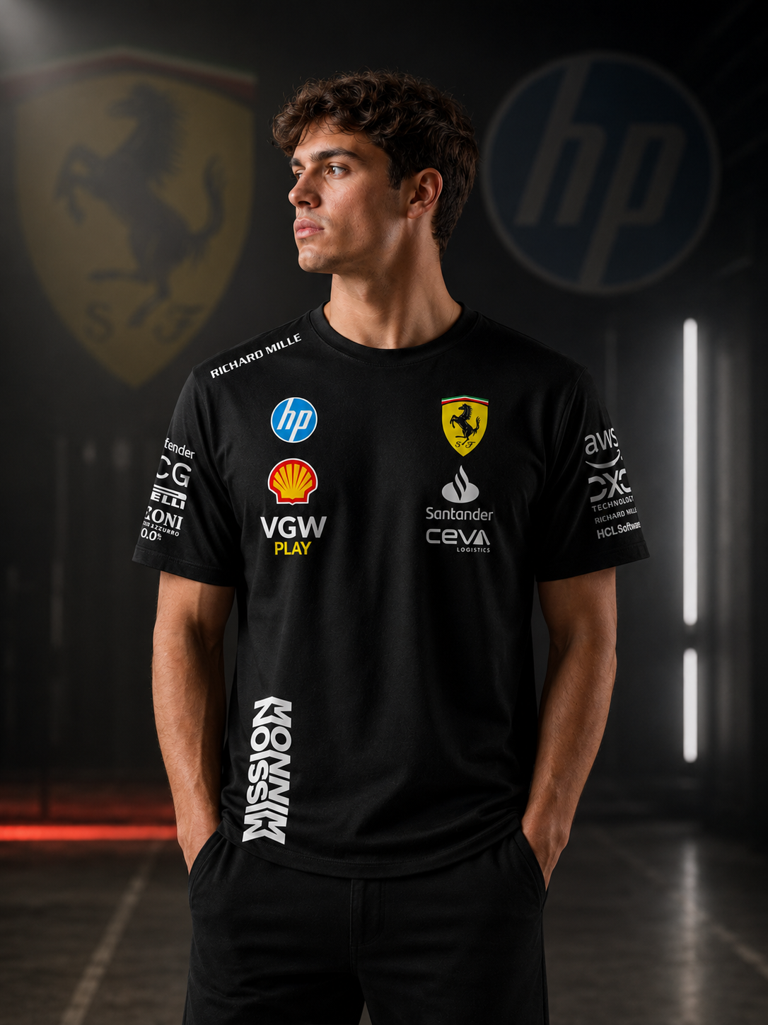Legend's Classic New F1 Racing Team Edition Black Cotton T-shirt