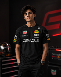 Max Verstappen F1 Racing Team Inspired Black Cotton T-shirt