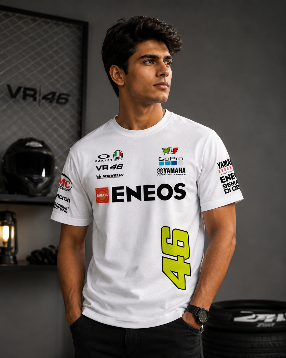 Valentino Rossi VR46 White Cotton T-Shirt