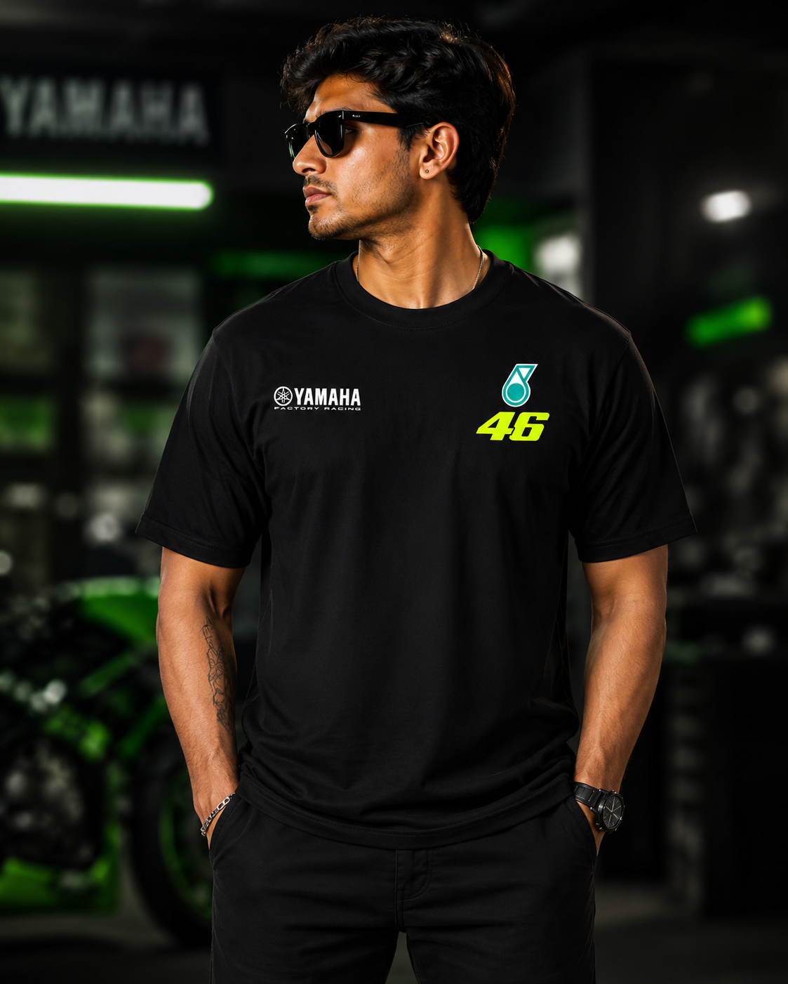 Valentino Rossi Black Cotton T-shirt