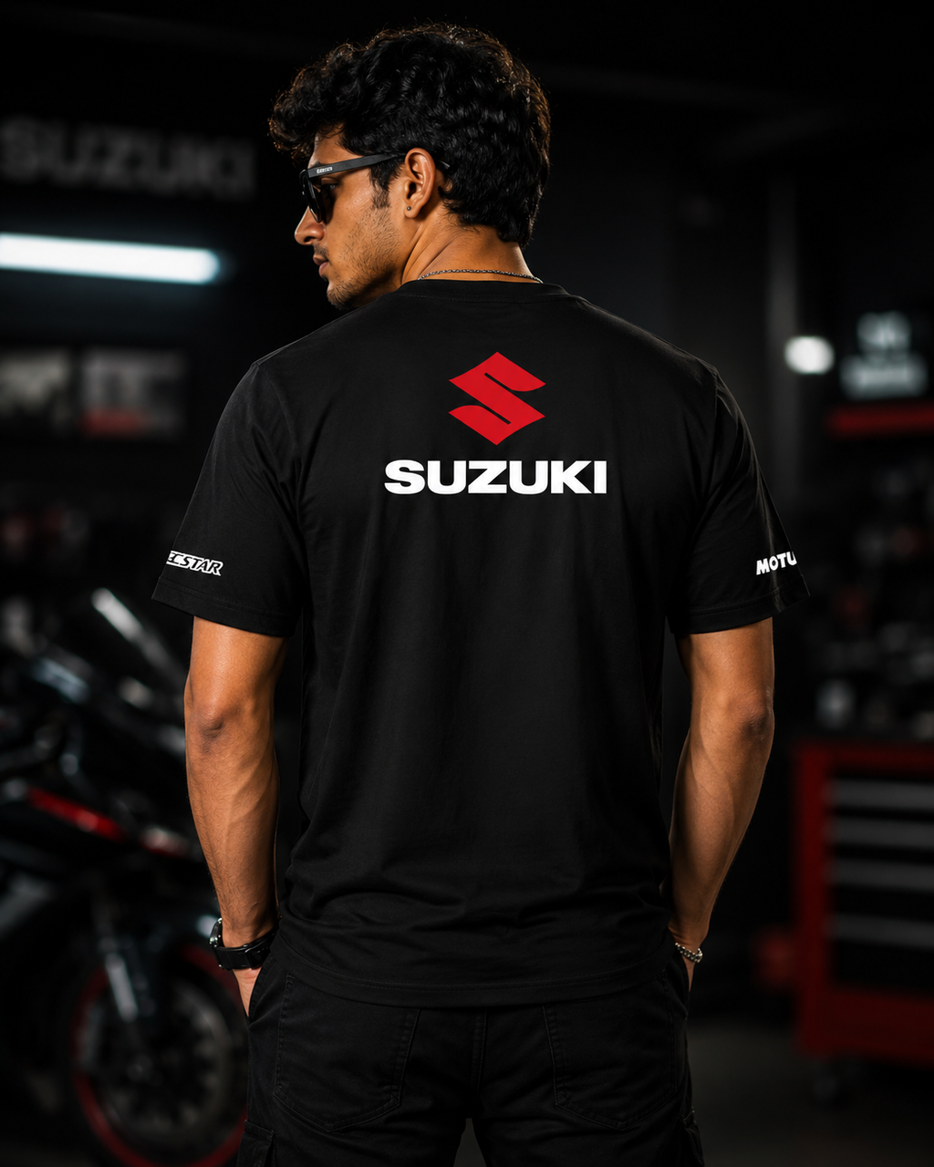 S Racing Team Black Cotton T-Shirt