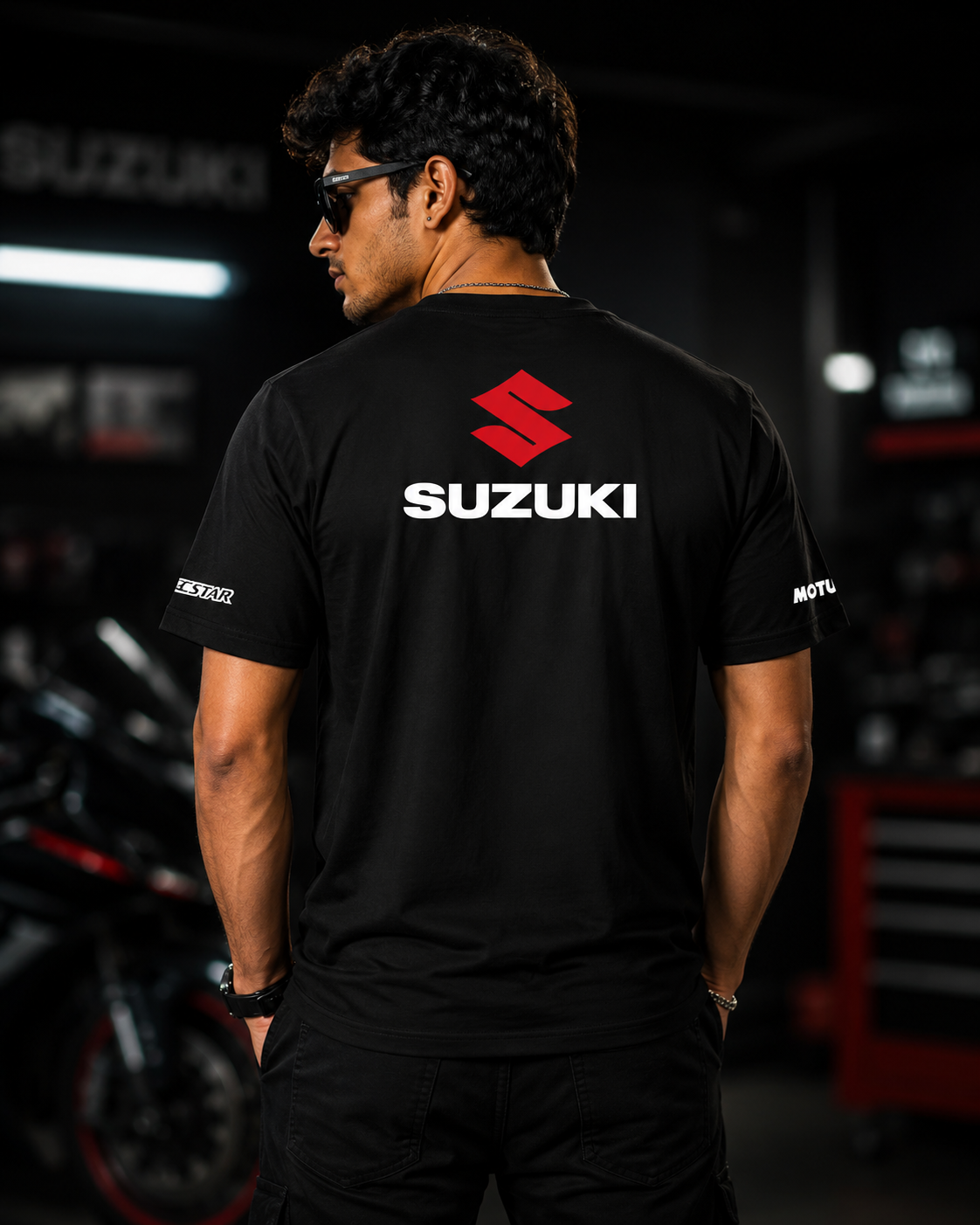 S Racing Team Black Cotton T-Shirt