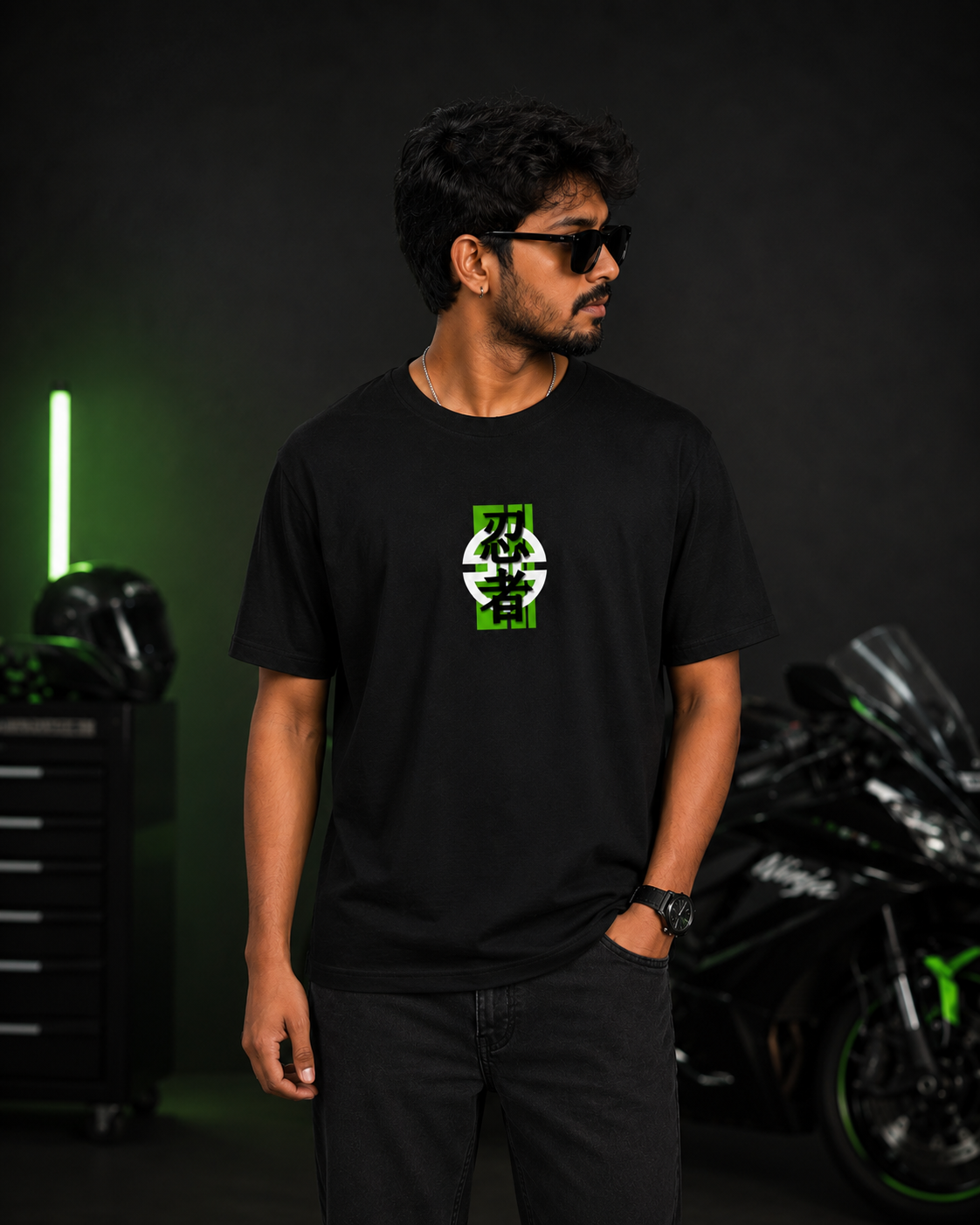 KRT Ninja ZX-10R Fan Art Black Cotton T-Shirt