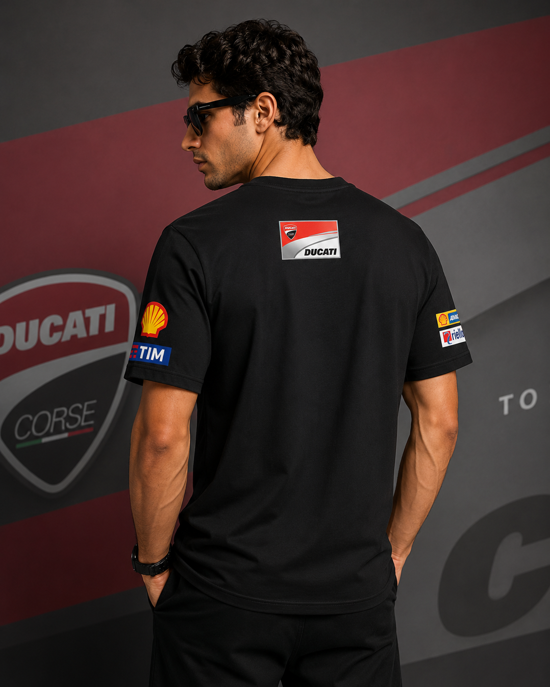 D Moto GP Racing Team Black Cotton T-shirt