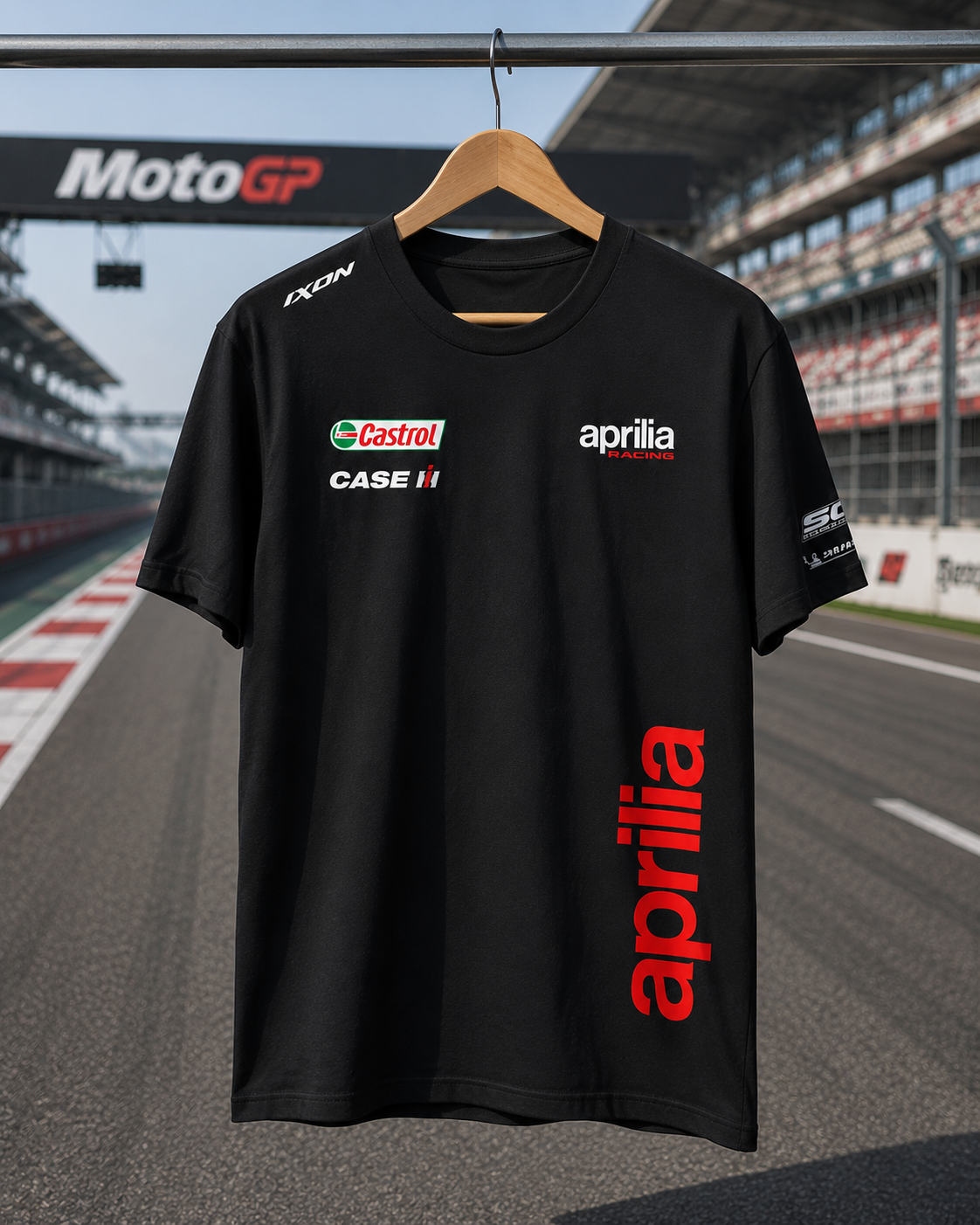 A Racing Black Cotton T-shirt