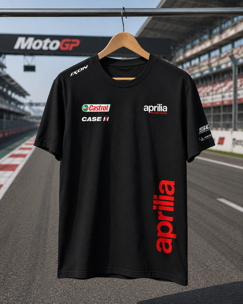 A Racing Black Cotton T-shirt