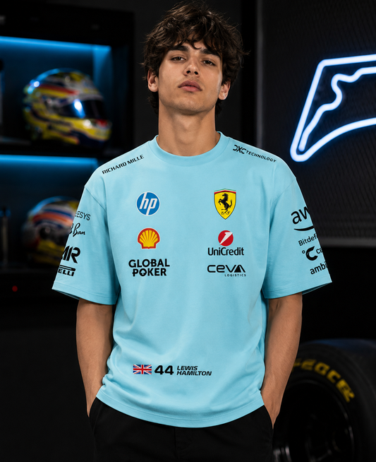 Lewis Hamilton 44 Edition Inspired Oversize light blue Cotton T-shirt