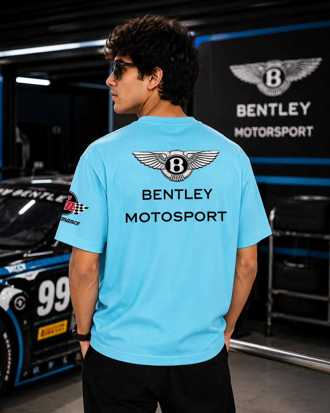 B Motosport Edition Inspired Oversize light blue Cotton T-shirt
