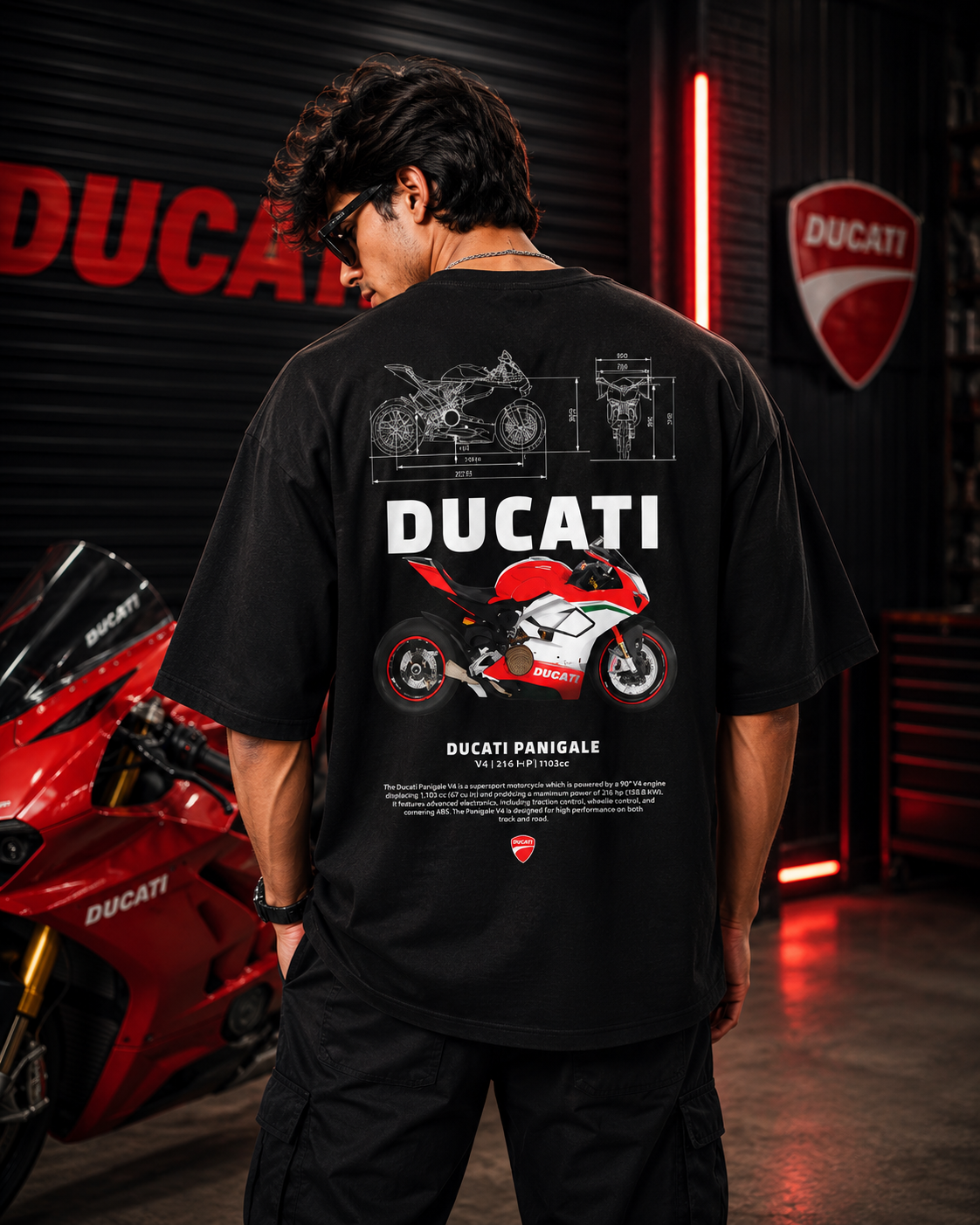 D Panigale Art Oversize Cotton T-shirt