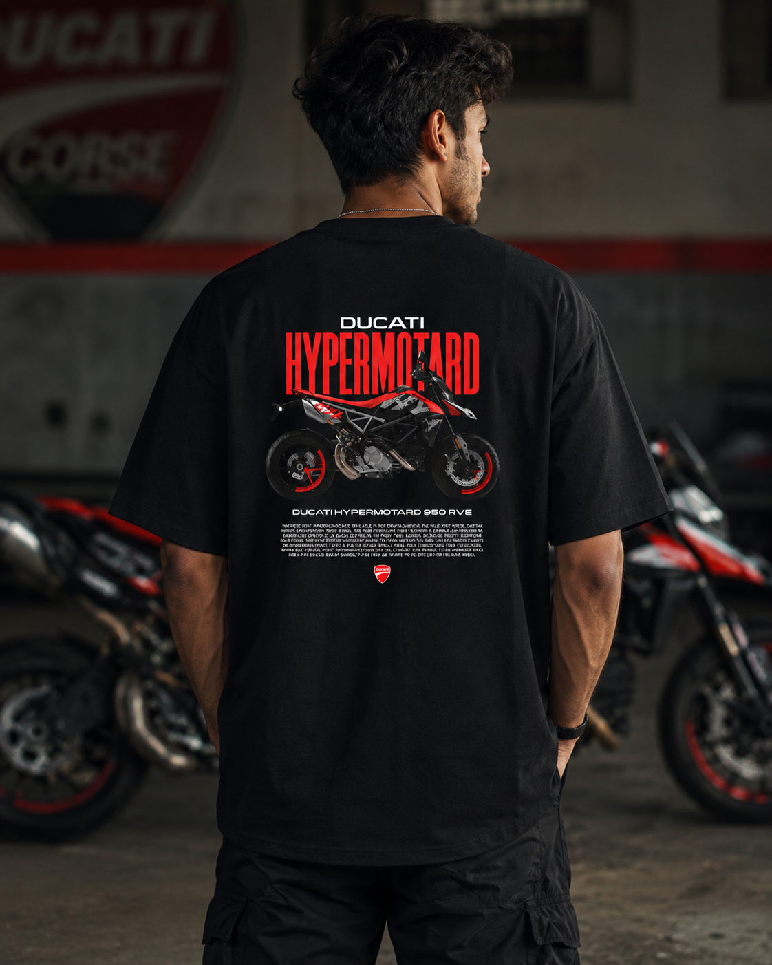 D Hypermotard Art Oversize Cotton T-shirt
