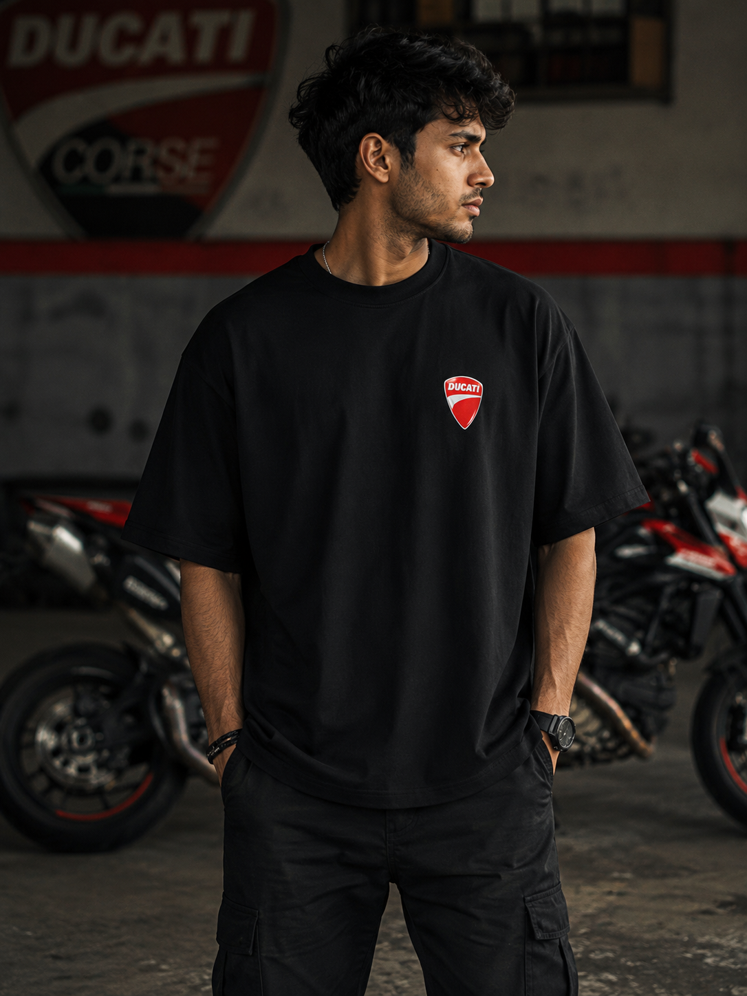 D Hypermotard Art Oversize Cotton T-shirt