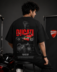 D 1199 Art Oversize Black Cotton T-shirt