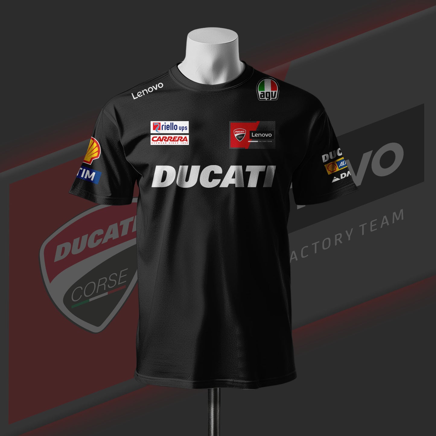 Marc Marquez Ducati Edition Inspired Black Cotton T-shirt