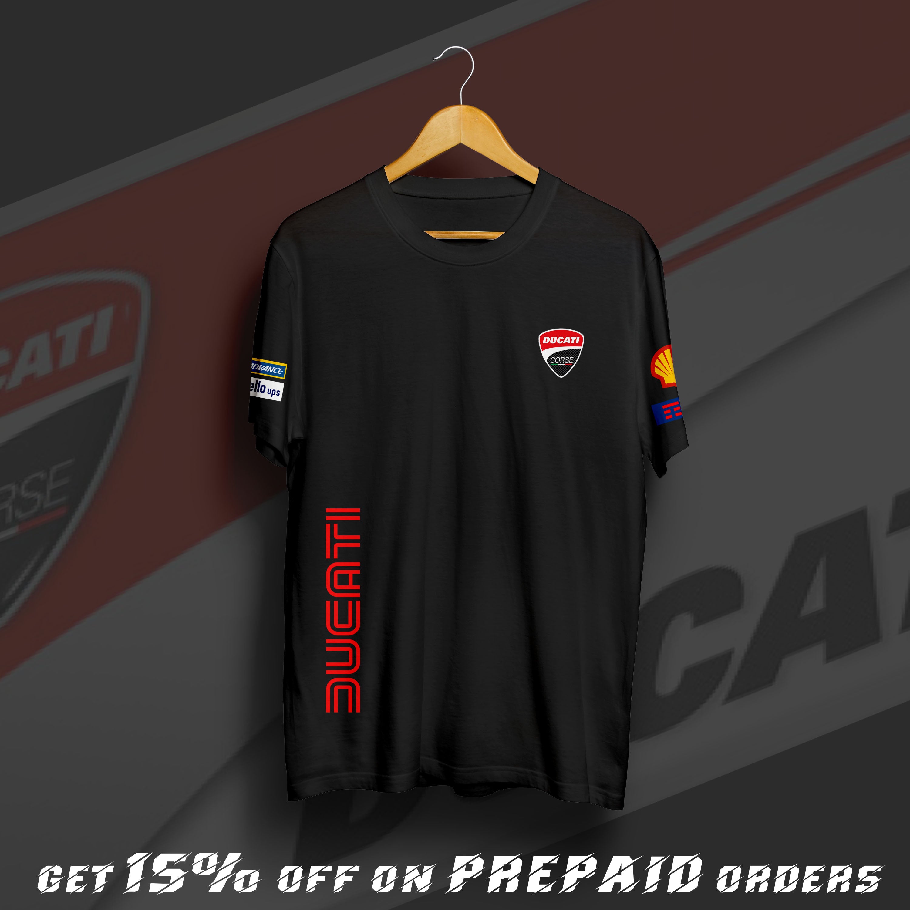 D Moto GP Racing Team Black Cotton T-shirt
