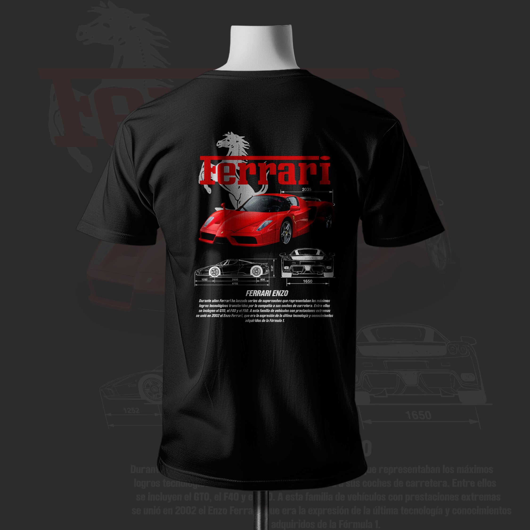 F  ENZO Inspired Art Black Cotton T-shirt