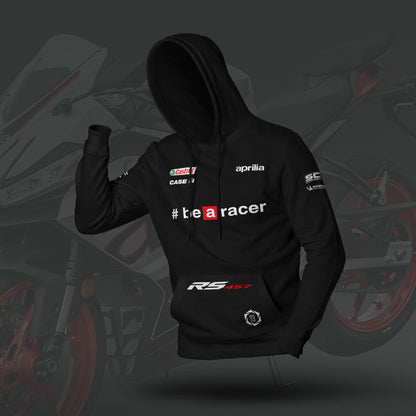 Aprilia RS-457 Be a racer Aprilia Inspired Black Drop Shoulder Hoodie