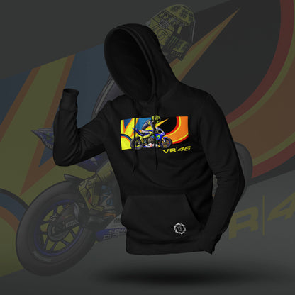 Valentino Rossi Inspired Art Black Drop Shoulder Hoodie
