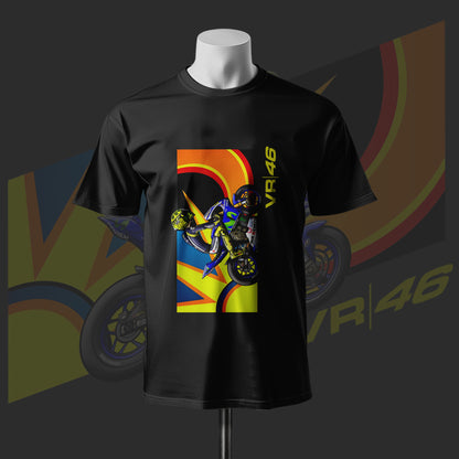 Valentino Rossi VR 46 Inspired Art 4.0 Black Cotton T-shirt