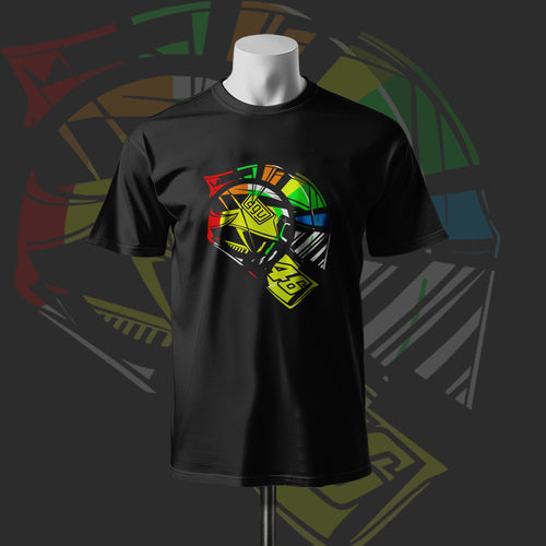 VR 46 Helmet Art 3.0 Black Cotton T-shirt