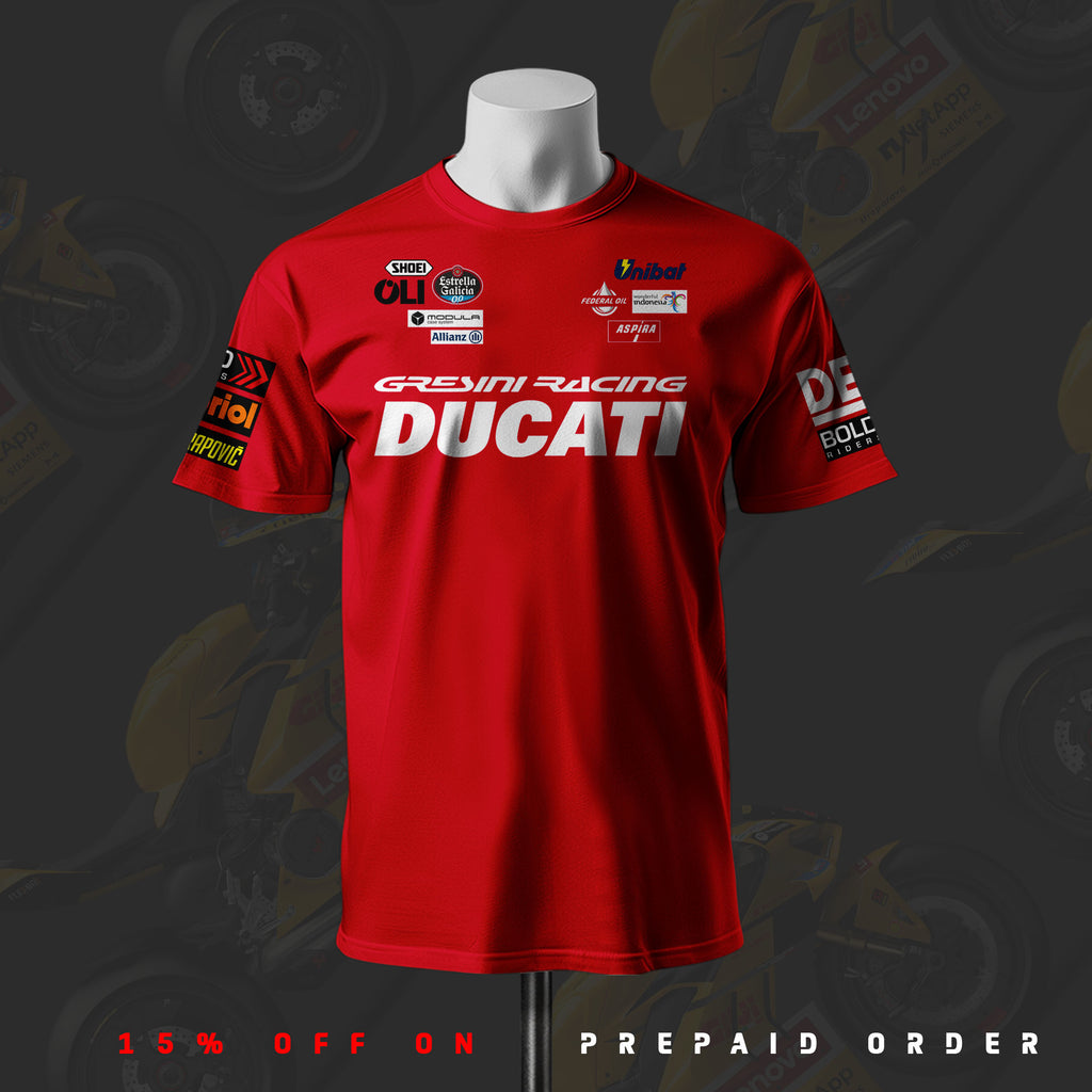 D Gresini Racing Inspired Red Cotton T-shirt
