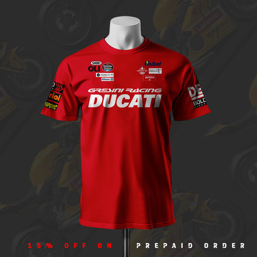 Ducati Gresini Racing Inspired Red Cotton T-shirt